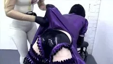 Play Pansy waiters schoolma'am in rubber-base paint -- www.rubber-base paint-bdsm.net